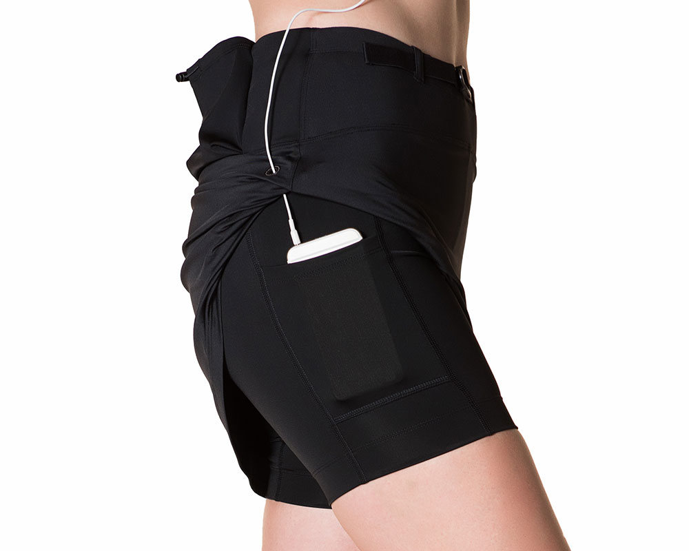 Women Running trail mini skirt with compression under short tights