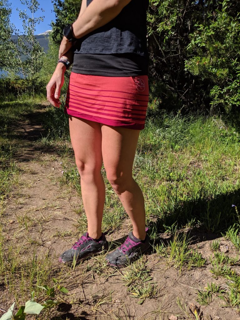 Women Running Trail Mini Skirt With Compression Under Short Tights